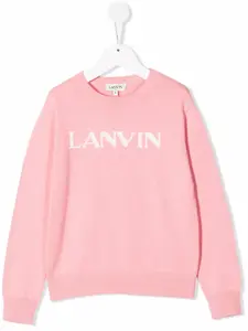 Толстовка с круглым вырезом и логотипом Lanvin Enfant, розовый