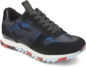 Мужские кроссовки Karl Lagerfeld с камуфляжным узором и пиксельной подошвой, черный/синий