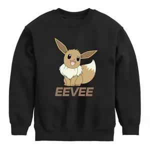 Мальчики 8-20 флисовая толстовка Pokemon в пастельных тонах с Eevee Licensed Character, черный