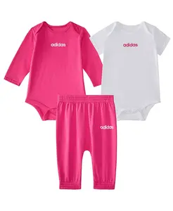 Детский набор для девочек из 3 предметов: боди с логотипом и штанишки Adidas, мультиколор