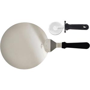 Нож для пиццы Профессиональный, включая держатель для пиццы, нержавеющая сталь/пластик, 2 предмета Pintinox, Edelstahlfarben/schwarz