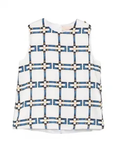 Блузка с принтом Elisabetta Franchi La Mia Bambina, белый