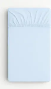 Простыня на резинке 120х60 см, детская, хлопок, мягкая и безопасная для младенцев, синяя BellaFurn