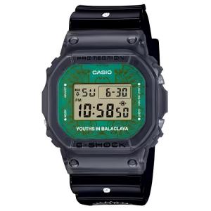 Часы Casio G-Shock x Youths in Balaclava, арт. DW-5600YIB23-8, черный/зеленый