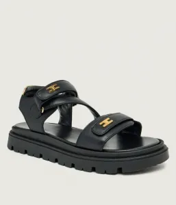 Кожаные сандалии Elisabetta Franchi, черный