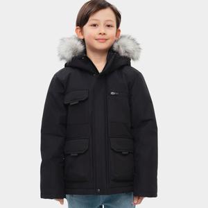 Детская парка Rokka&Rolla из рипстопа с капюшоном, на флисовой подкладке, зимнее пальто, черный