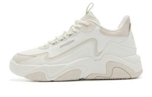 Высокие женские скейтерские кеды QIAODAN белого цвета слоновой кости/натуральной замши с увеличенной высотой покрытия, устойчивые к истиранию и скольжению, на флисовой подкладке