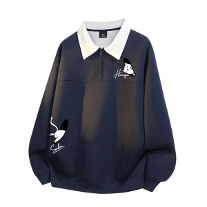 Свитшот Unisex Lapel Moderate Regular HUANQIU, темно-синий