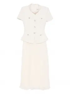 Миди-платье с вставками Self-Portrait, белый