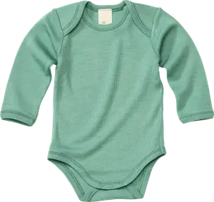 Боди с длинным рукавом из натуральной шерсти и шелка зеленого цвета размерный. 74/80 10шт ALANA