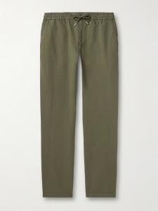 Прямые брюки James из смеси хлопка и льна, твил, на завязках MR P., зеленый