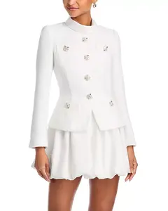 Мини-Платье из букле с воротником Self-Portrait, белый