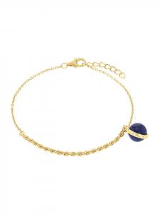 Amor Браслет из серебра 925 пробы, покрытый желтым золотом синего цвета