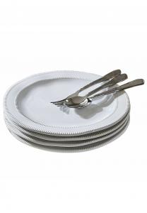 Набор тарелок Loberon Alentejo, 4 штуки, белый