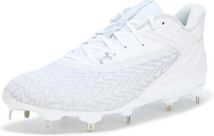 Кроссовки бейсбольные бутсы Under Armour Men's Yard Metal 3.0, (100) White/White/Metallic Silver