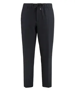 Брюки из смесовой шерсти с задними карманами Hugo, черный