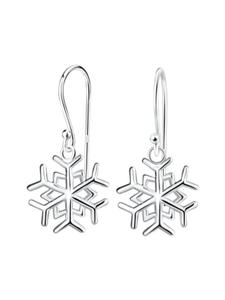 Alexander York Серьги в виде снежинок из серебра 925 пробы, комплект из двух серебряных элементов