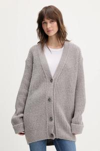 Шерстяной кардиган шент HUGO, серый