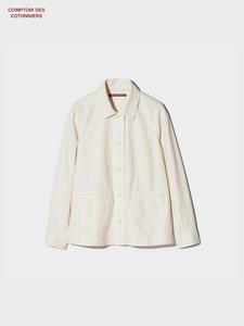 Льняная хлопковая куртка Uniqlo, 30 бежевый