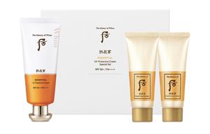 Набор для ухода за кожей с очищением и защитой от солнца увлажняющий и питающий 60мл+40мл+40мл The History Of Whoo