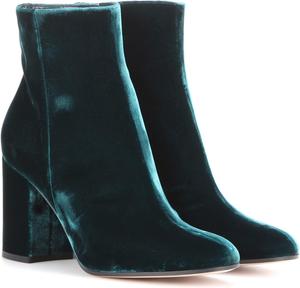 Бархатные ботильоны на массивном каблуке для женщин, классические ботинки с круглым носком, короткие ботильоны с модным боковым молнией, для вечеринок, повседневные ботильоны на высоком каблуке Generic, Green