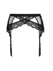 PETITE FLEUR GOLD Черный пояс для чулок