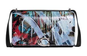 MINT+SERF Collaboration Bandit Кожаная сумка через плечо, средний размер, женская, граффити синий COACH