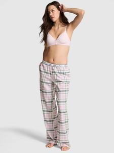 Фланелевые пижамные штаны Pink, winter white/ hushed lilac/ green plaid