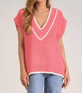 Стильный розовый жилет-свитер ELAN