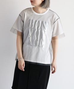 Футболка с принтом, тюль Cepo, серый