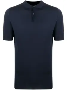 Рубашка поло тонкой вязки John Smedley, синий