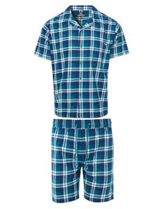 Threadbare Пижамный комплект Pajama Temple в сине-зеленую клетку