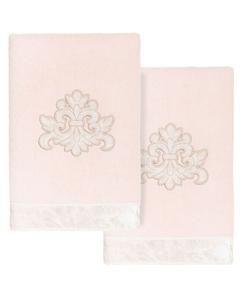 Набор из двух полотенец для рук из турецкого хлопка с вышивкой Linum Home, цвет blush