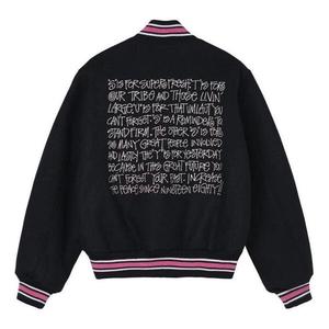 Куртка s talk melton varsity jacket 'black' Stussy, черный
