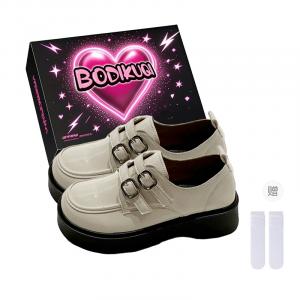 Boldi Kuki Лоферы женские черные/экрю - экрю (эксклюзивная коробка для обуви + в комплекте носки), цвет Ecru (Exclusive Shoe Box+Comes with Socks)