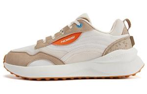 Кроссовки Lifestyle женские низкие, цвет рисовый серый хаки/ванильно-желтый Qiaodan