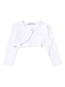 Болеро с отделкой пуговицами Monnalisa, белый