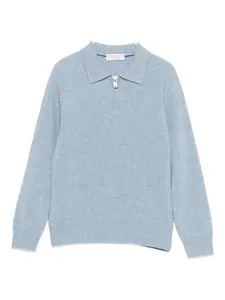 Топ на молнии в рубчик Brunello Cucinelli Kids, синий