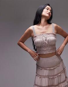 Розово-лиловый топ Allsaints Talia