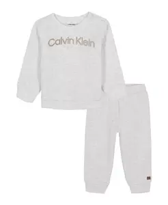 Комплект из двух предметов: флисовый спортивный костюм на полукнопке и брюки для мальчиков Calvin Klein
