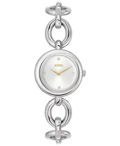 Женские часы Live Quartz Slim, серебристый корпус из нержавеющей стали, 28 мм Hugo Boss