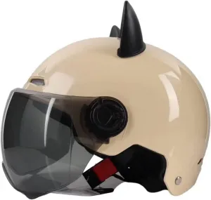 Винтажный мотоциклетный полушлем для взрослых с солнцезащитным козырьком, ретро-шлем с кошачьими ушками, легкий, открытый, для мопеда, для мужчин, детей и женщин, для скутеров, Vespa, электромотоциклов, одобрен DOTECE NAIQIALUO, d