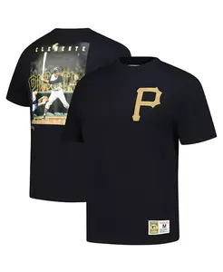 Мужская футболка с винтажным логотипом Roberto Clemente из коллекции Legends Pittsburgh Pirates, черная Mitchell & Ness