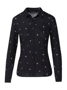 Женская рубашка с длинным рукавом и принтом в ЧЕРНОМ цвете KOROSHI