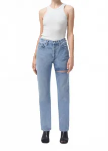 Джинсы Lana Mid Rise Vintage Straight Leg Jeans в контрастном цвете Agolde
