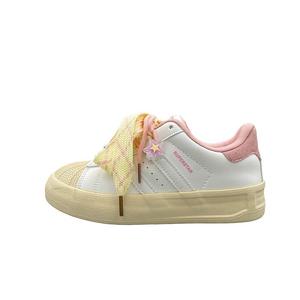 TAFN Низкие женские кроссовки для скейтбординга, белые, розовые