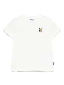 Футболка с узором Teddy Bear Moschino Kids, белый