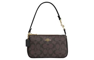 Нолитa ПВХ с кожаными вставками сумка через плечо, клатч, ручная сумочка, женская коричневая COACH