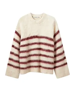 Свитер Verona в полоску с начесом Designers Remix, бежевый