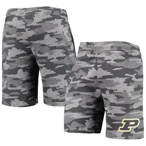 Мужские шорты Concepts Sport угольного/серого цвета Purdue Boilermakers Camo Backup Terry Jam Lounge Shorts